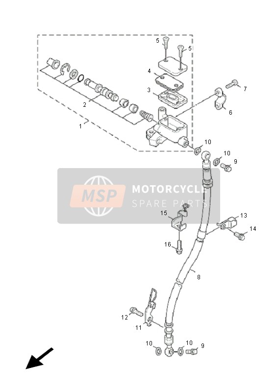 Yamaha NXC125E CYGNUS X 2011 Cilindro maestro delantero para un 2011 Yamaha NXC125E CYGNUS X